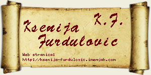 Ksenija Furdulović vizit kartica
